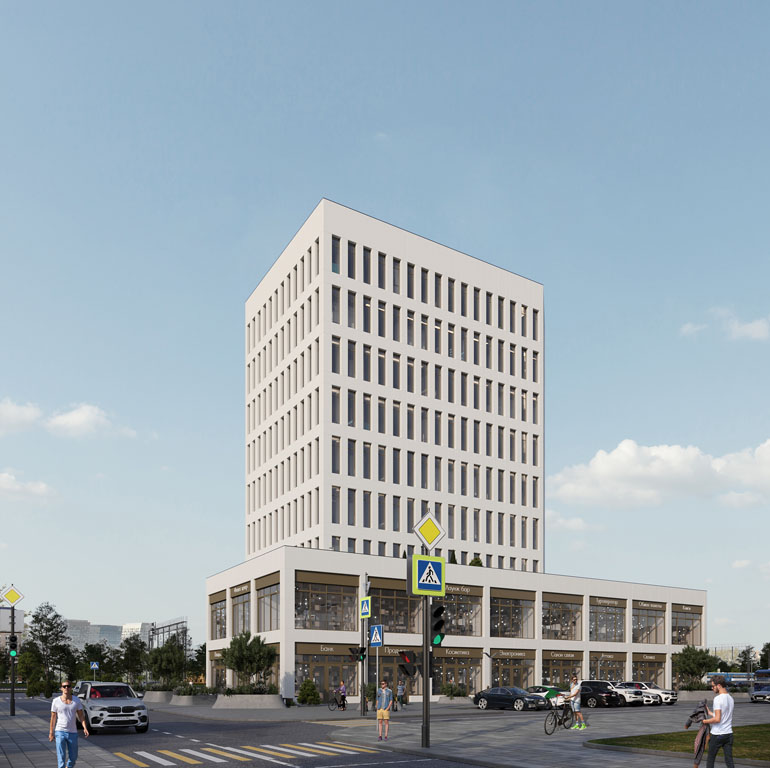 Architecture concept of business center. Moscow, Butovo